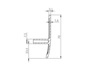 Furnipart Horizon Handle. Finish: Matt Black. Length: 140mm by W&B