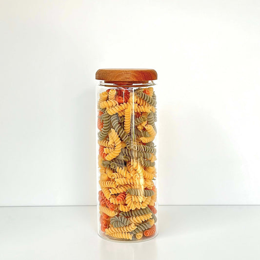 1500ml Acacia Glass Jar – Airtight Kitchen Storage-0