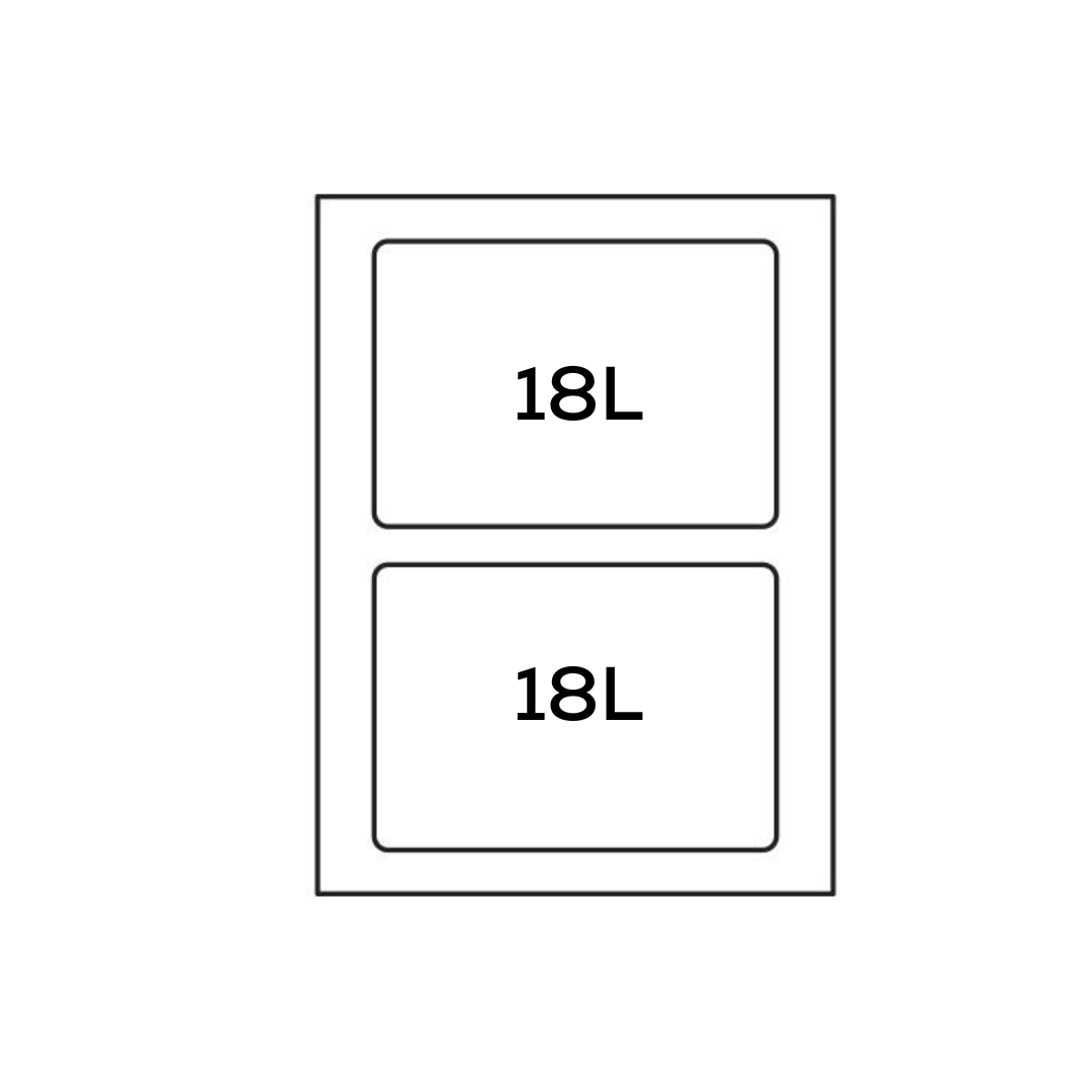 Dual 18 L plastic pull-out kitchen waste bin for 350 mm cabinet — soft-close waste system