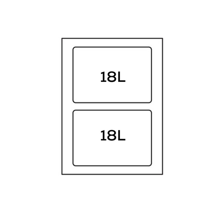 Dual 18 L plastic pull-out kitchen waste bin for 350 mm cabinet — soft-close waste system