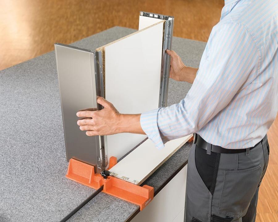 Imperial Blum LEGRABOX BOXFIX E-L ZMM 0700.01 manual assembly jig with shim kit for drawer and pull‑out installation