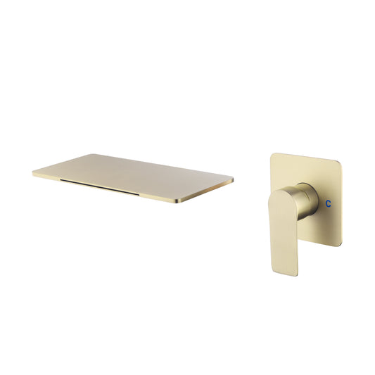 Imperial luxury in-wall waterfall basin mixer tap for bathroom vanities, featuring a modern concealed design with smooth waterfall water flow and easy temperature control.