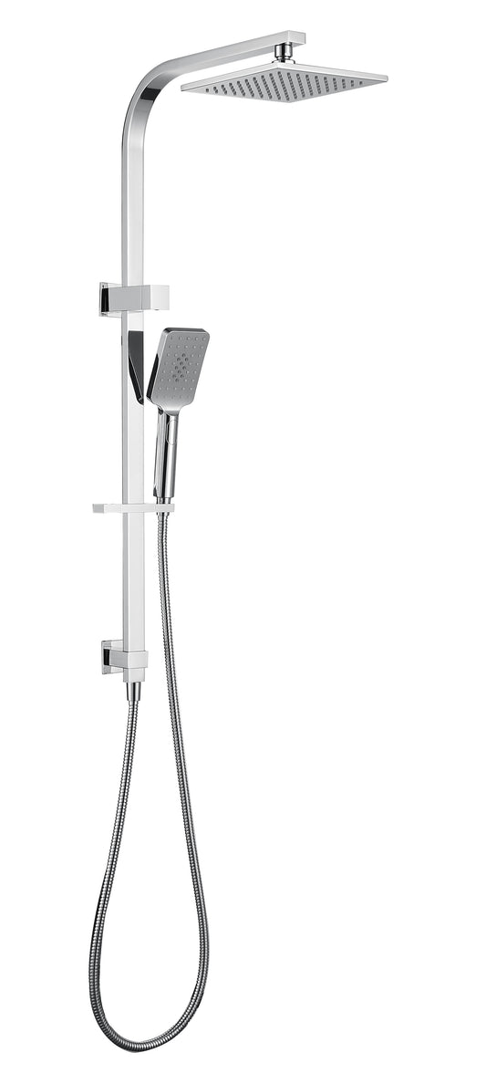 Imperial luxury square rain shower set with overhead rainfall shower and handheld shower, designed for modern bathrooms with a sleek contemporary finish.