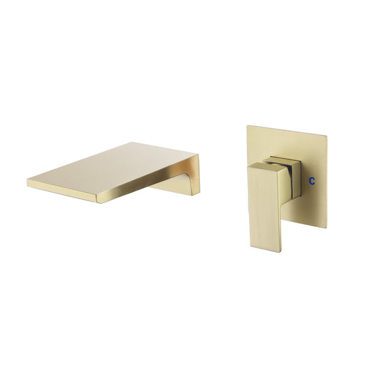 Imperial luxury wall-mounted waterfall bath faucet for bathroom tubs, featuring a modern design with smooth cascading water flow and easy temperature control.
