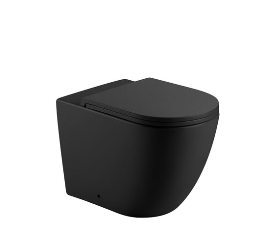 Imperial matte black floor standing rimless toilet suite with modern design for contemporary residential and commercial bathrooms