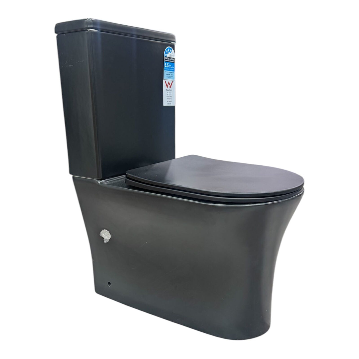 Imperial Two-piece Rimless Modern Toilet | Matte Black | Round
