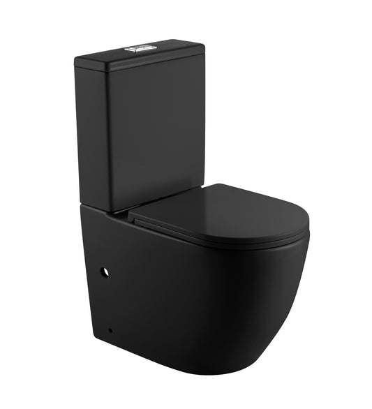 Imperial matte black two piece washdown toilet suite with modern ceramic design