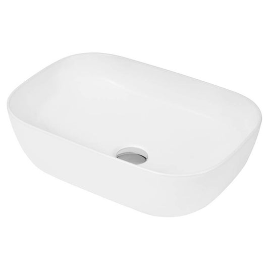Matte white 500mm round countertop wash basin with modern ceramic design, durable finish, and stylish bathroom sink for contemporary interiors