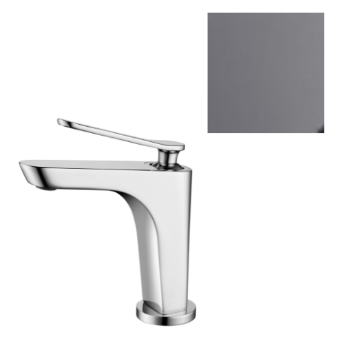 Gunmetal grey modern basin tap set with elegant design, durable finish, and premium bathroom styling