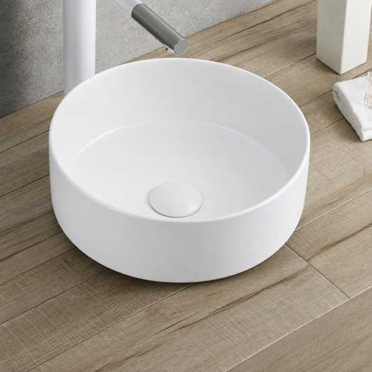 400mm matte white wash basin for modern bathroom vanity and countertop installation