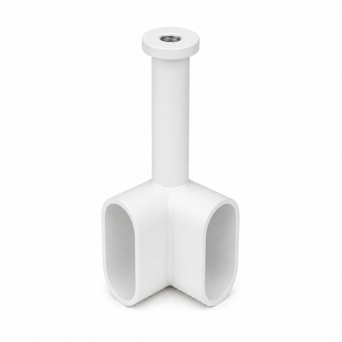 90° Corner Wardrobe Rail Support Bracket for Oval Hanging Rail | White