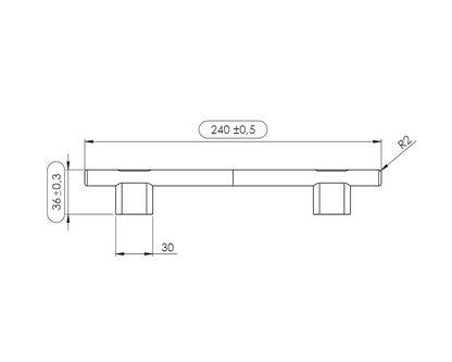 Furnipart Join Handle. Finish: Oak Lacquered. Length: 240mm