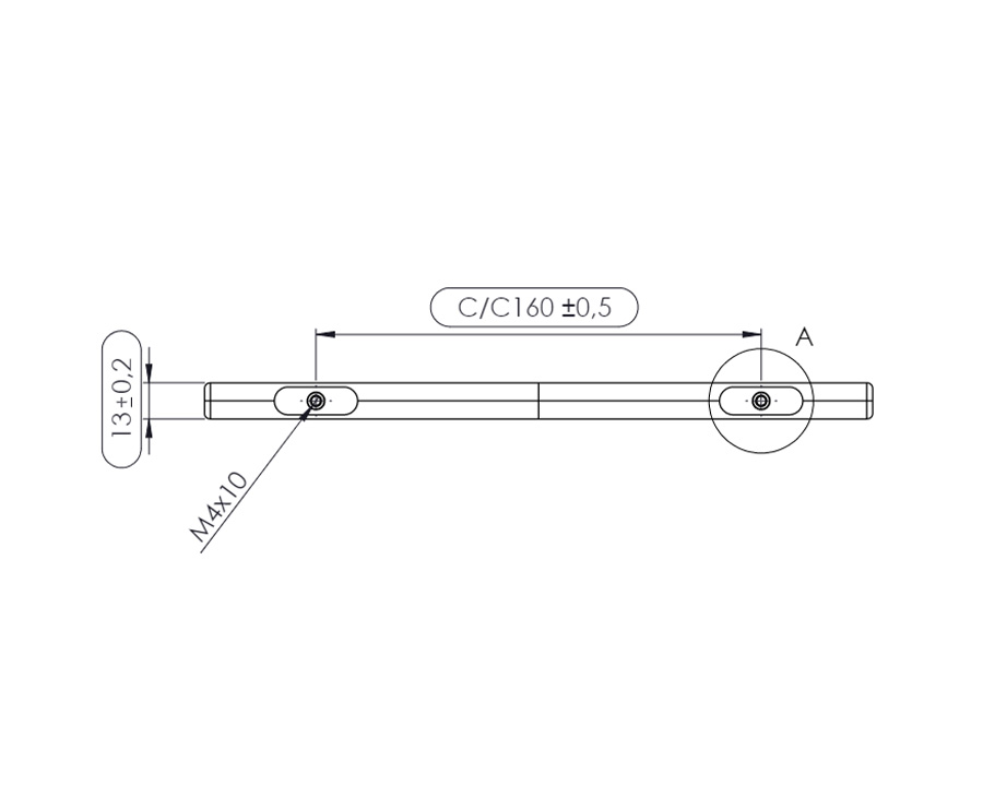 Furnipart Join Handle. Finish: Oak Lacquered. Length: 240mm