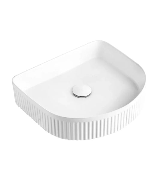 Imperial Fluted Arched Wash Basin | Matte White | 415MM