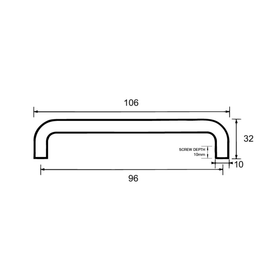 Kethy D Handle |  10mm x 96mm