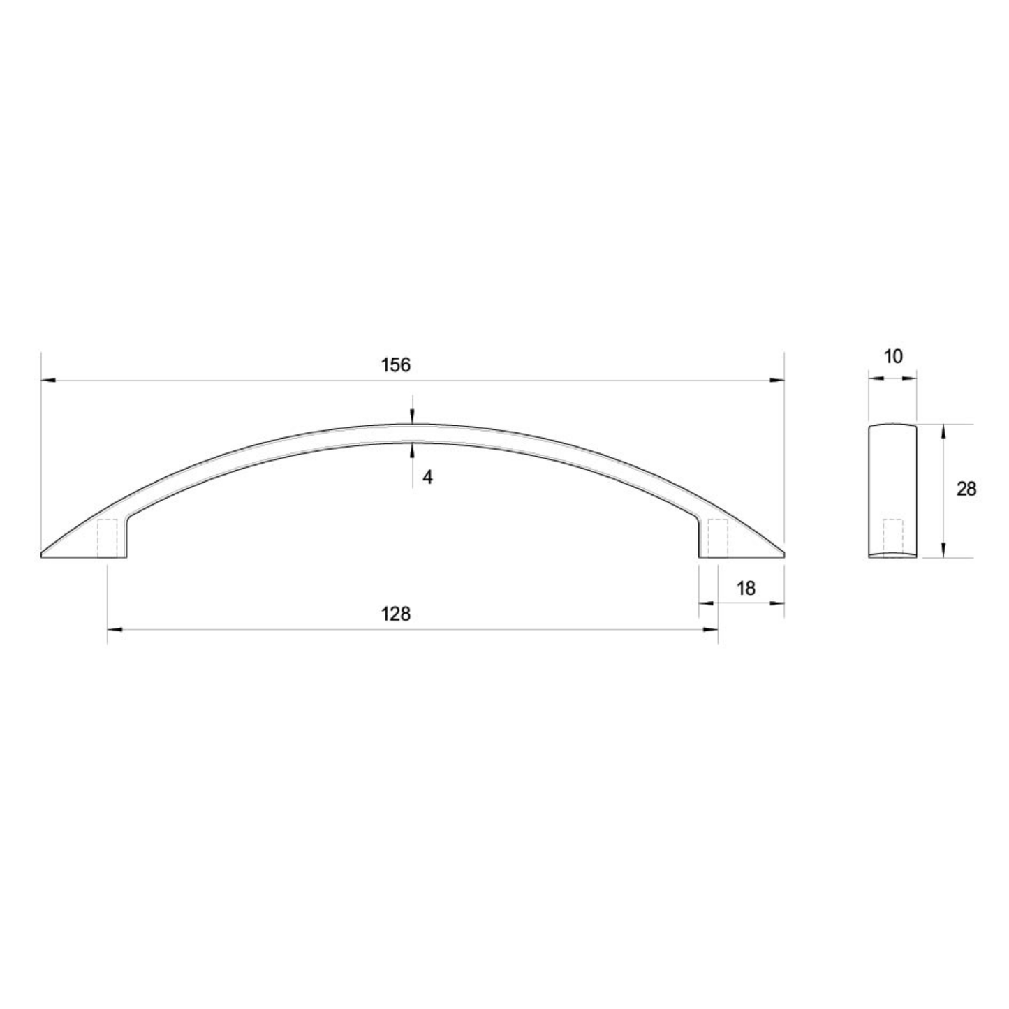 128mm Kethy cabinet handle, modern metal drawer and door pull handle for kitchen cabinetry, furniture, and joinery applications with sleek minimalist design