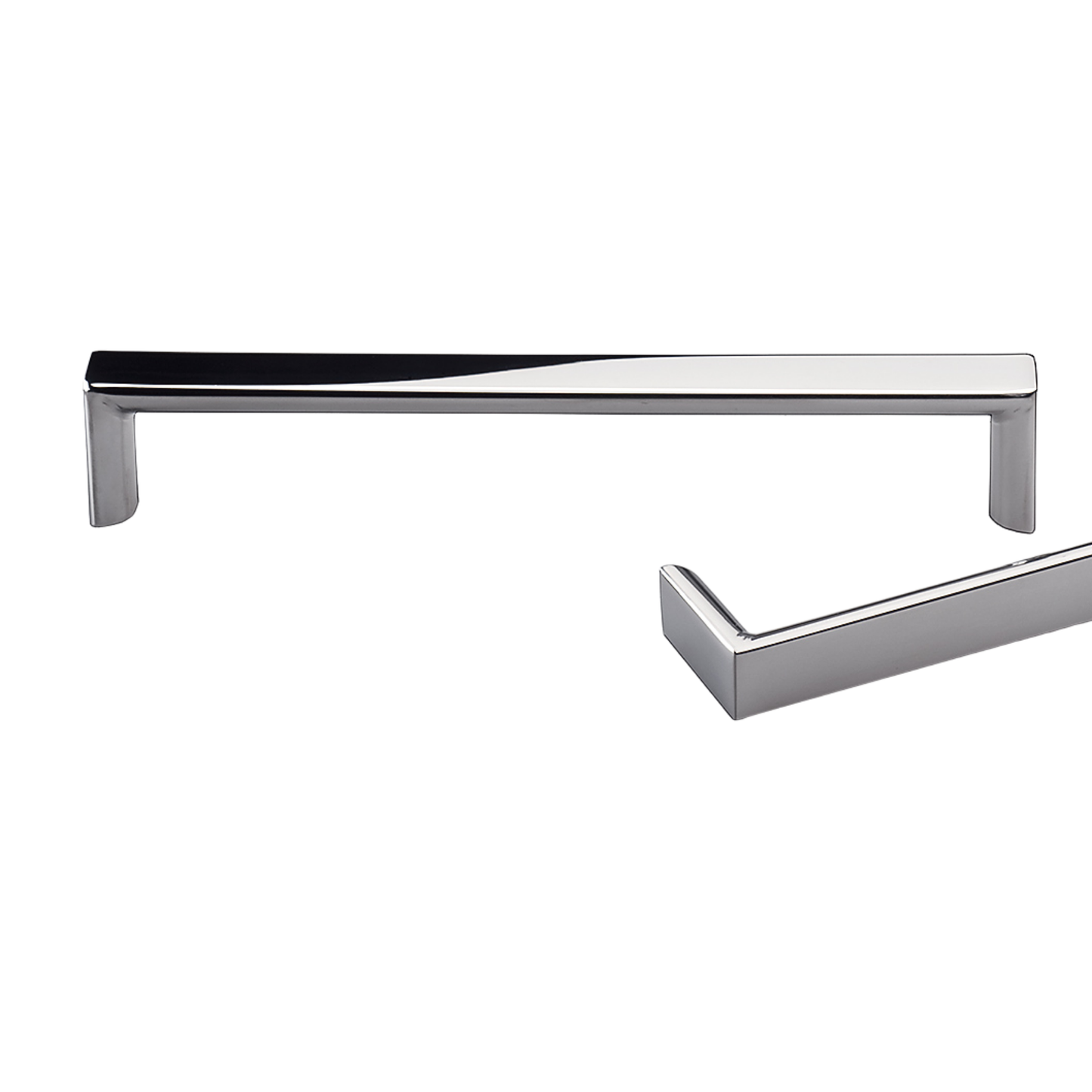 Kethy 14mm polished stainless steel flat top handle – modern slim cabinet handle for kitchens, wardrobes, and furniture