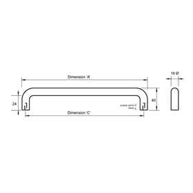 Kethy 15.8mm Stainless Steel Round D-Handle
