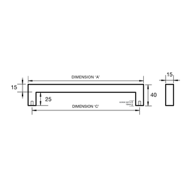 Kethy 15mm Stainless Steel Tapered Handle