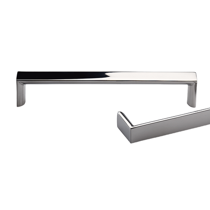 Kethy 16.5mm polished stainless steel flat top handle – modern slim cabinet handle for kitchens, wardrobes, and furniture