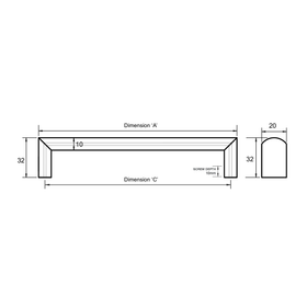 Kethy 0val Handle | 19MM | Stainless Steel