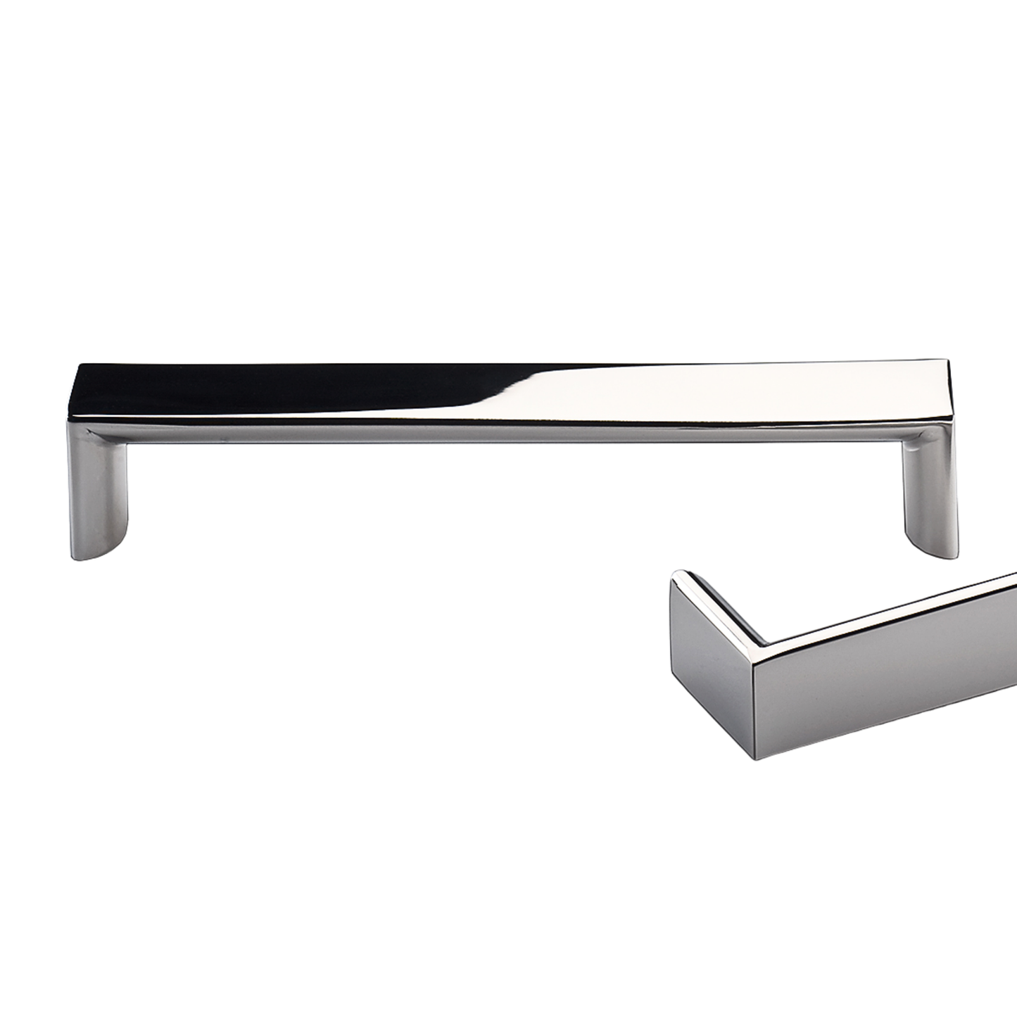 Kethy 22mm polished stainless steel flat top handle – modern bold cabinet handle for kitchens, wardrobes, and furniture