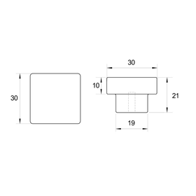 Kethy Square Knob 30 X 30