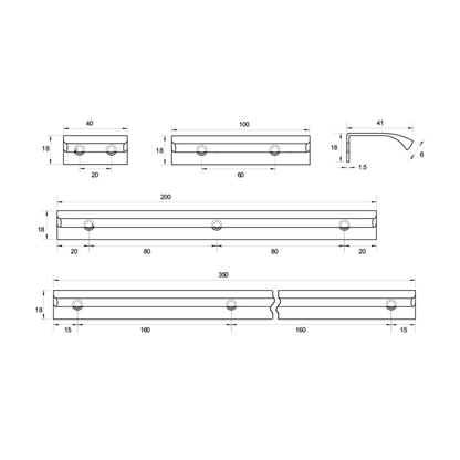 Kethy aluminium edge pull handle for modern kitchen cabinets and drawers