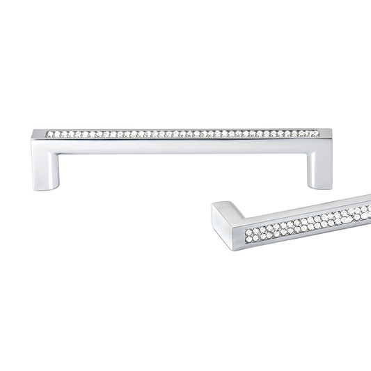 Kethy Ankaa 320mm crystal cabinet handle, modern multi-stone furniture pull with glass crystal inserts for kitchen cabinets, drawers, and luxury contemporary interiors