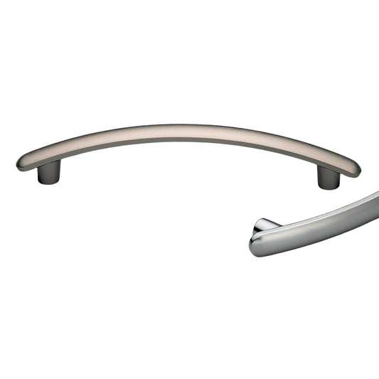 128mm Kethy arch handle, modern curved metal cabinet door and drawer pull handle for kitchen cabinetry, furniture, and joinery applications with sleek arched design