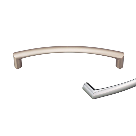 Kethy arched D handle 128mm curved cabinet pull handle for kitchen cabinets and drawers in modern metal finish