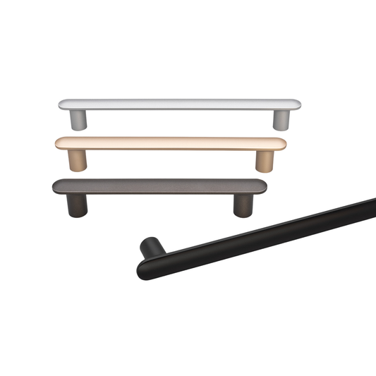 Kethy Bega die‑cast zinc cabinet handle in matt finish – available in 128 mm to 288 mm centre‑to‑centre sizes
