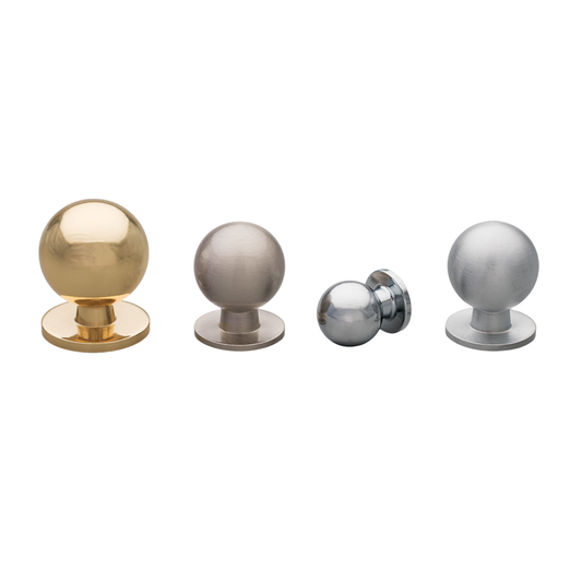 Kethy brass bulb cabinet knob, modern round furniture knob for kitchen drawers, cupboards, and contemporary minimalist interior design