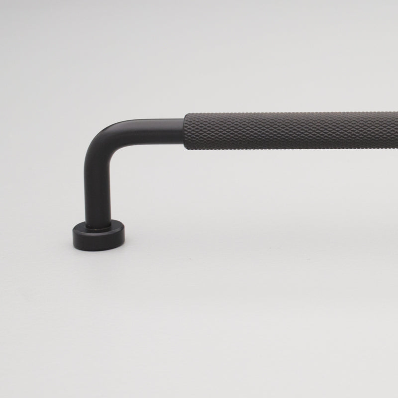 Kethy Bugle solid brass knurled cabinet and drawer handle in polished brass or matt black finish
