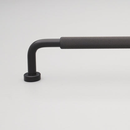 Kethy Bugle solid brass knurled cabinet and drawer handle in polished brass or matt black finish