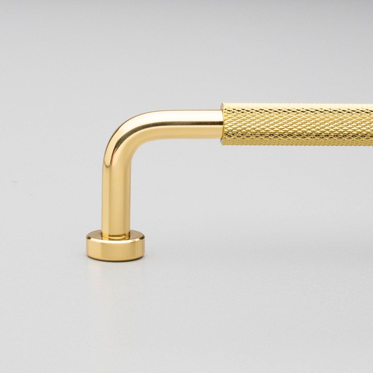 Kethy Bugle solid brass knurled cabinet and drawer handle in polished brass or matt black finish
