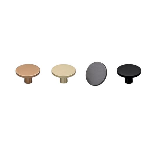 Kethy Clare 42mm aluminium cabinet knob, modern round furniture knob for kitchen cupboards, drawers and cabinetry hardware in multiple finishes
