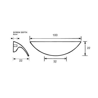Kethy 100mm shell handle, modern curved cabinet pull for minimalist kitchen cabinets and contemporary furniture design