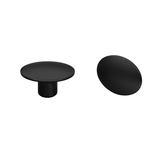 Kethy Dome 50mm cabinet knob in matt black finish, modern round die-cast zinc furniture knob for kitchen cupboards, drawers and cabinetry hardware