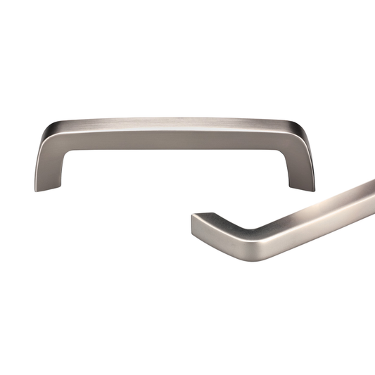 Kethy Epoch Light curved D cabinet handle in metal finish, modern slim furniture pull handle for kitchen cupboards, drawers and cabinetry hardware