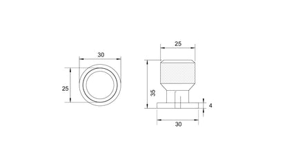 Kethy Herning die‑cast zinc cabinet knob in Antique Bronze, Brushed Gold, Black Matt and Inox Look finishes