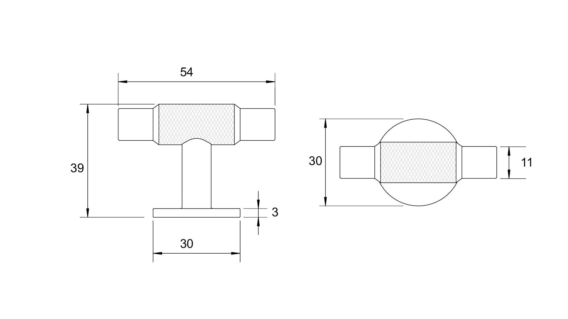 Kethy Herning T‑style die‑cast zinc cabinet and drawer pull handle in Antique Bronze, Brushed Gold and Black Matt finishes