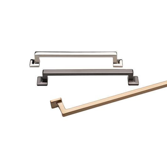 Kethy Horsens square cabinet handle in polished nickel finish, modern zinc alloy furniture pull handle for kitchen cupboards, drawers and cabinetry hardware