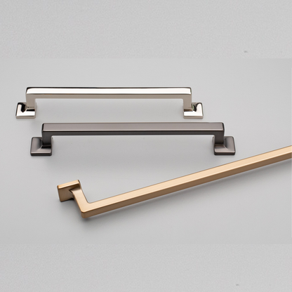 Kethy Horsens die-cast zinc cabinet pull handle in Polished Nickel, Brushed Rose Brass and Gunmetal finishes