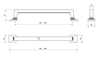 Kethy Horsens die-cast zinc cabinet pull handle in Polished Nickel, Brushed Rose Brass and Gunmetal finishes
