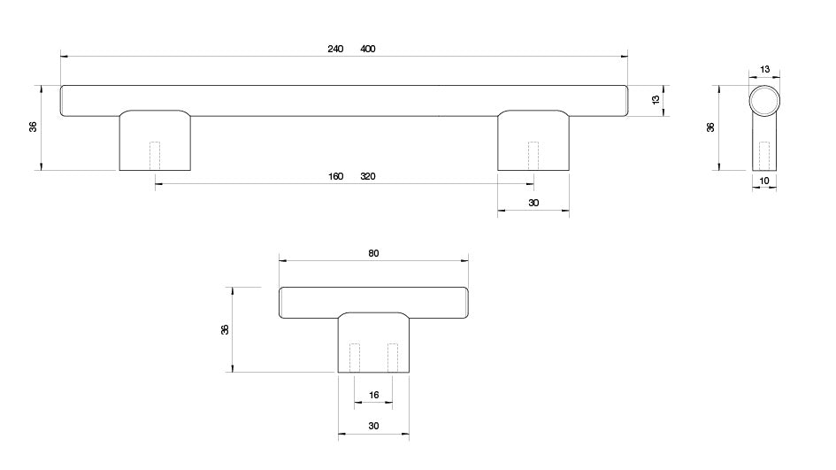 Kethy Koge die-cast zinc cabinet and drawer handle in Brushed Nickel, Matte Black and Antique Bronze finishes – 128 mm & 192 mm