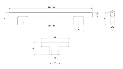 Kethy Koge die-cast zinc cabinet and drawer handle in Brushed Nickel, Matte Black and Antique Bronze finishes – 128 mm & 192 mm