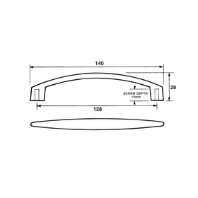 Kethy Malibu Handle 128mm