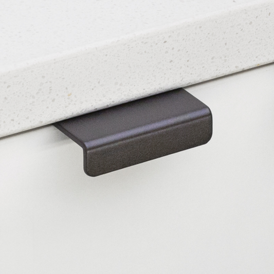 Kethy Modena stainless steel edge pull handle for kitchen cabinets and drawers, modern minimalist lip pull for joinery and cabinetry applications