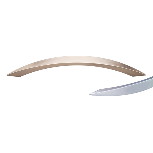 Kethy Melon modern cabinet handle in metal finish, rounded furniture pull handle for kitchen cupboards, drawers and contemporary cabinetry hardware